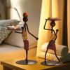 Nordic Iron Candle Holder - Abstract Retro Desktop Decor for Home Bar, Creative Craftsmanship with Vintage Charm