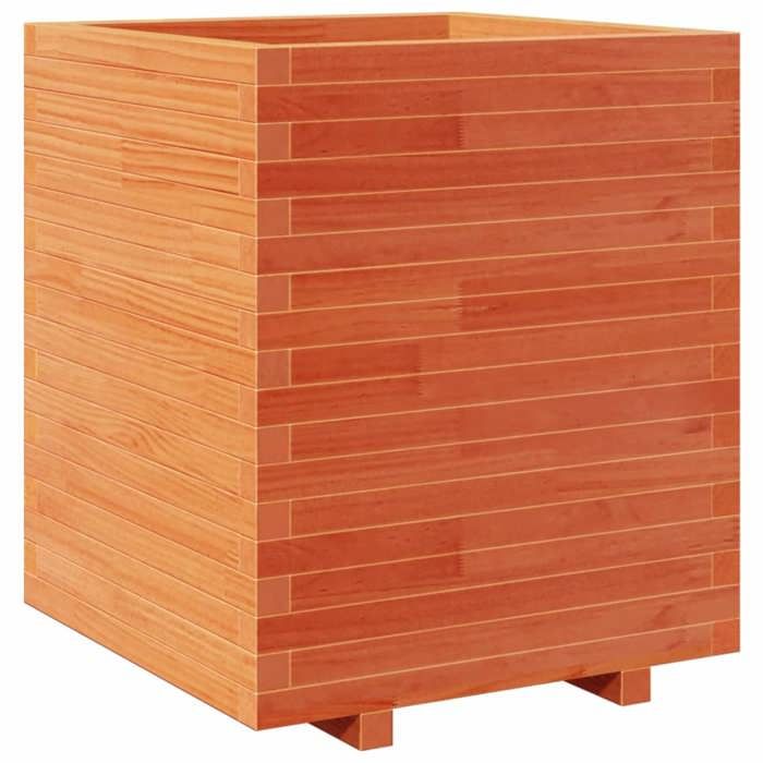 VidaXL Planter Wax Brown 60x60x72.5 Cm Solid Pine Wood, Outdoor Planter, Flower Box, Tomato Planter, 3282581