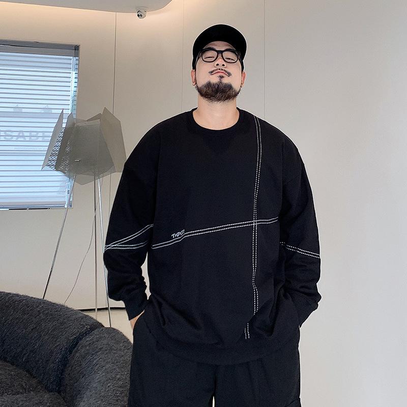Color blocking soft high quality fabric wrinkle-resistant men's street sports casual breathable loose fashion trend comfortable tops