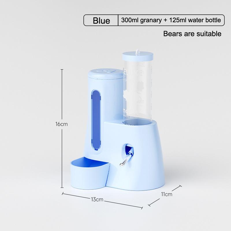 High Volume Leak-Proof Golden Bear Hamster Food Dispenser with Auto Water Fountain Pet Supplies