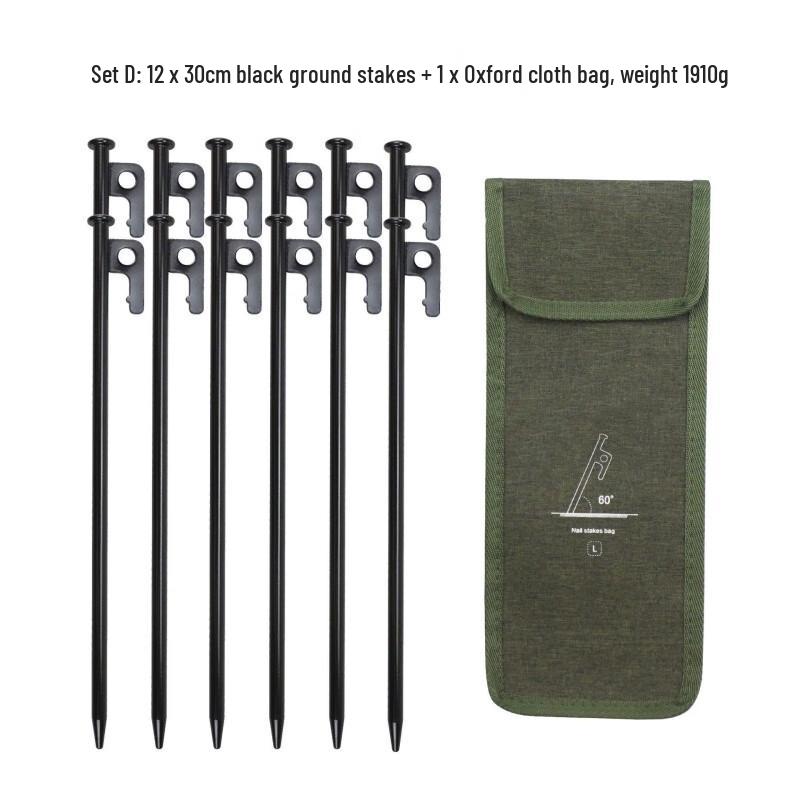 

Outdoor Heavy-Duty Tent Peg Set with Storage Bag