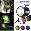 Powerful USB Rechargeable Flashlight Solar Waterproof LED Portable Light 3 Gear Charge 900000000 Searchlight Long Range Lamp