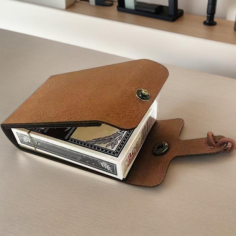 Folding Cribbage Board Game Set Fun Table Game with Wooden Board Faux Leather Case Classic Cribbage Game with Full Deck of Cards