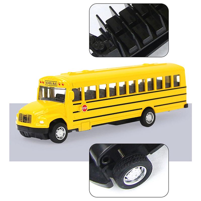 Alloy Inertial School Bus Model Car Model Pull Back Toys Vehicle Gifts Kids Boy Toys For Children Birthday