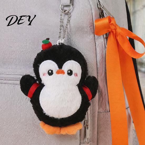 Penguin Plush Toy with Squeaker, Cartoon Keychain Plushie Pendant, Stuffed Animal Doll for Backpack Bag Charm Ornament
