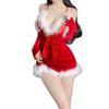 Shuo Yao Women's Christmas Lingerie Set: Plush Camisole, Skirt, Quick-Release 1072