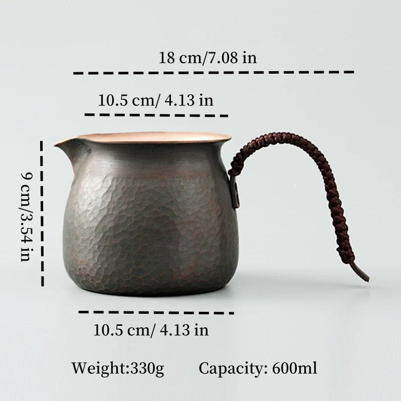 Vintage Pure Copper Coffee Mug,Handcrafted Breakfast Mule Milk Beer 600ml Juice Cup,Creativity Tea Tumbler Tableware Friend Gift