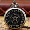 10pcs/lot Wholesale Carved Five-Pointed Star Pattern Dial Quartz Pocket Watch Necklace Pendant Gifts For Man with Fob Chain