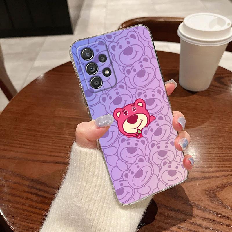 Clear Case For Samsung Galaxy A57 A37 A56 5G A36 Cases A55 A54 A35 A26 A07 A17 A16 A06 A34 A15 Soft Cover Strawberry Bear Lotso