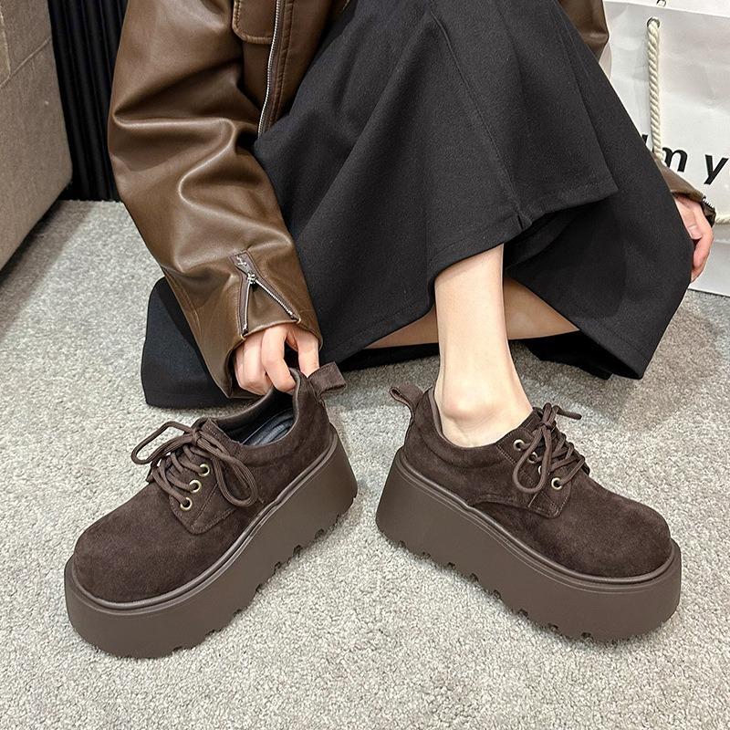 Spring new strappy deep mouth small muffin shoes thick sole height increase women