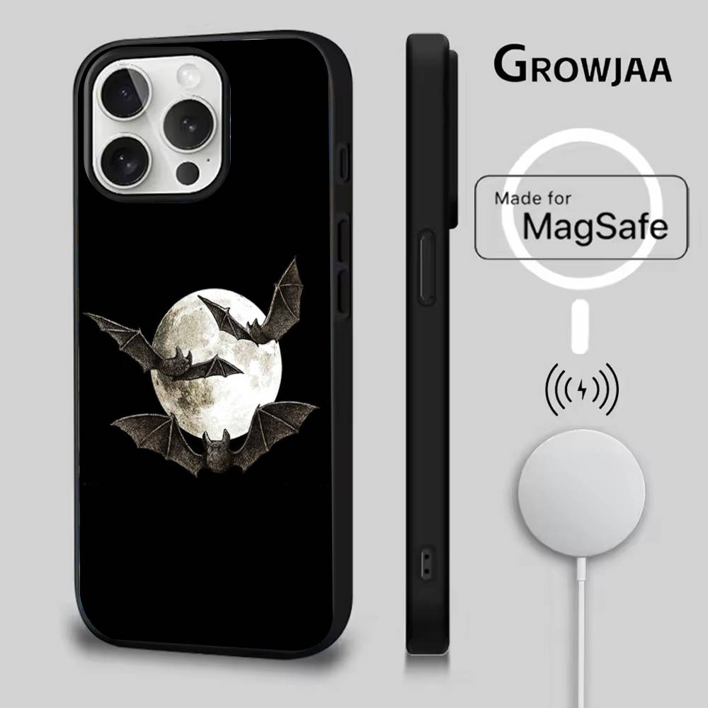 

Gothic Vampire Bat Phone Case For iPhone 16e,16,15,14,13,12,11,Plus,Pro,Max,Mini Magsafe Magnetic Wireless Charging iPhone16promax