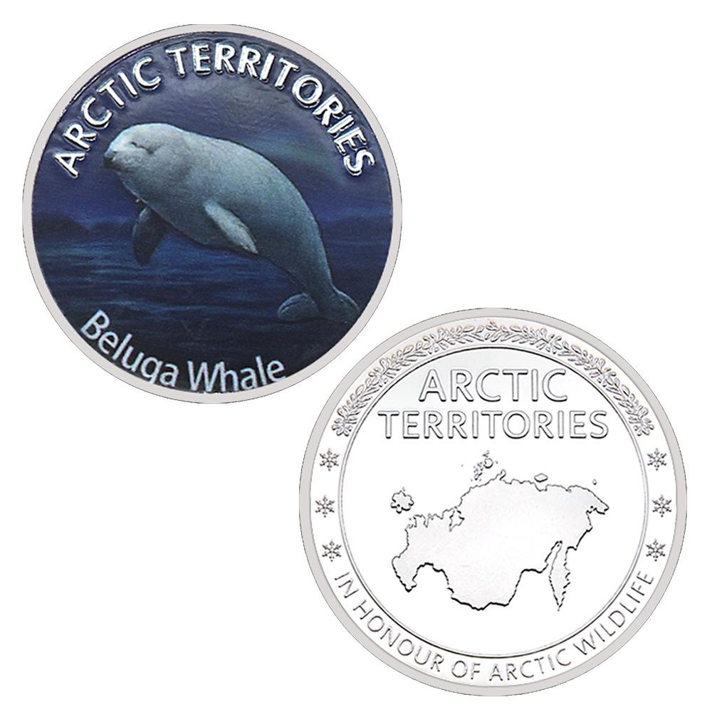 

Arctic Territory Series, Collectible Coins, Polar Bear, Seal, Fox, Deer, Whale, Arctic Animal Commemorative Coins