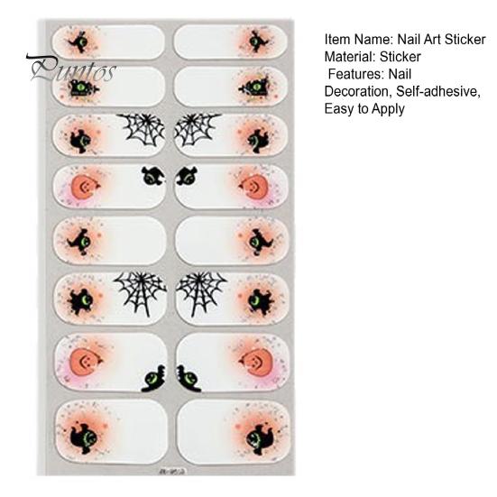 Festival Nail Wraps Halloween Glow-in-the-Dark Stickers, Gothic Spider Web Ghost Manicure No Damage Stickers Decoration Decals, Art Accessories
