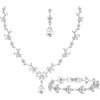 Luxury Crystal Water Drop Bridal Wedding Dress Set Necklace Earrings Bracelet Three-Piece Set