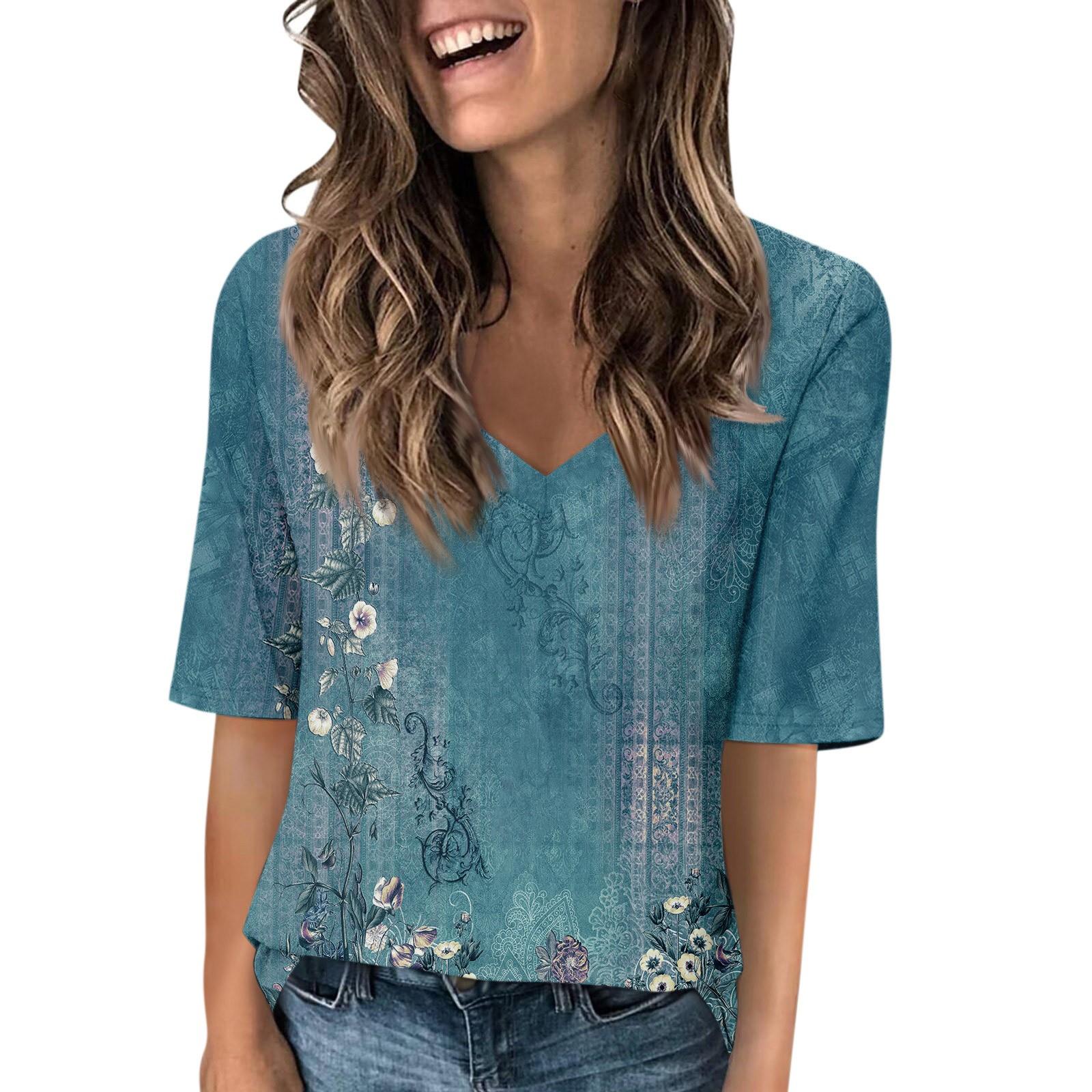 Женские футболки с V-образным вырезом — фото 6