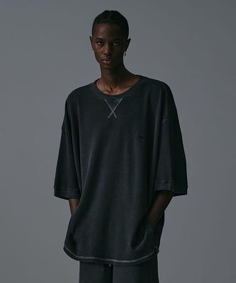 Diantipeullaespom Pigment Oversized Half Sweatshirt (Charcoal)
