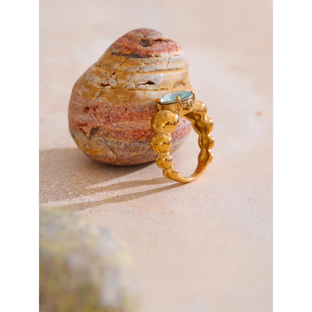 Eetit Blue Shiny Cubic Zirconia Casting Ring Fashion 316 Stainless Steel High Quality Charm Finger Jewelry Accessory