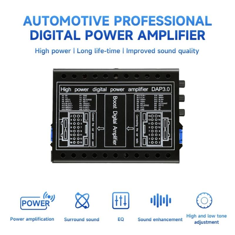 12V Booster Car DSP Amplifier Support Adjustment for Lossless Upgrade 4x60W Digital Sound Processors
