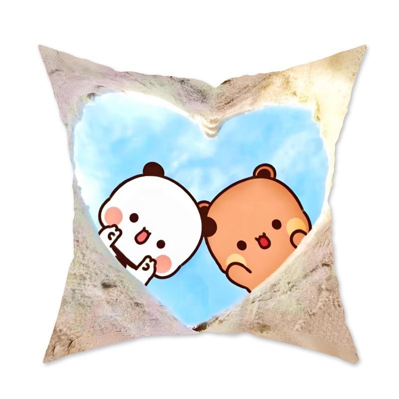 Cute Cartoon Pillow Decorative Sofa Living Room Cushion Bedroom Cartoon Pattern Pillow Back Pillow Lumbar Pillow Case