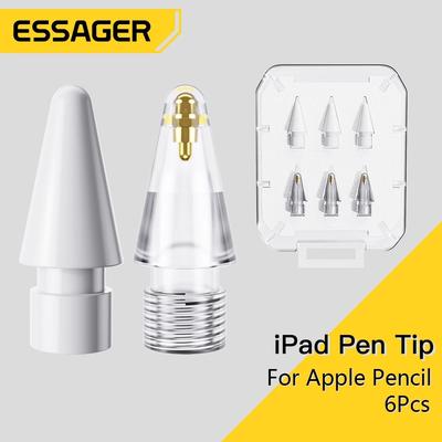 Essager Set de 6 bucăți de vârfuri creion pentru Apple Pencil 1-a generație a 2-a Vârf pentru Apple Pencil Sfaturi de înlocuire a penei pentru Apple Pencil 2