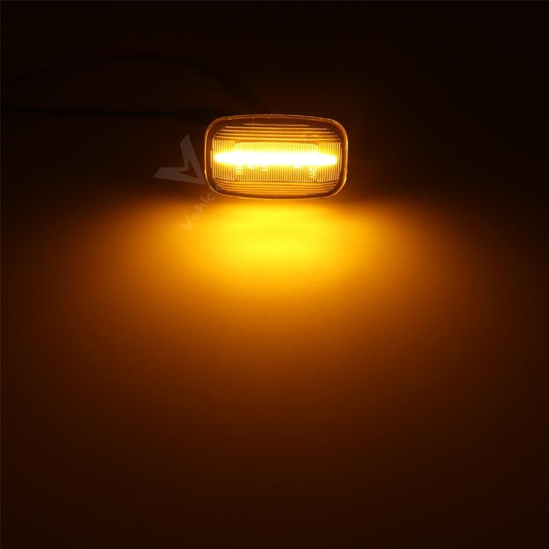 2Pcs Dynamic LED Side Marker Fender Lights 12V Flowing Turn Signal Light Side Repeater For Toyota Landcruiser 70 80 100 Series