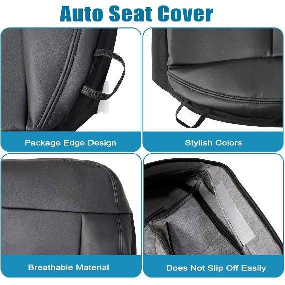 Priprilod Black Leather Driver Side Bottom Replacement Seat Cover Compatible with Ford F150 Lariat 2004 2005 2006 2007 2008