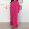 Women's Casual Color Long Sleeve Pocket Plush Hooded Dress