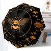 1pc Bee Floral Automatic Folding Umbrella Compact Lightweight Travel Umbrella with 8-Rib Sturdy Frame, Windproof & Self040