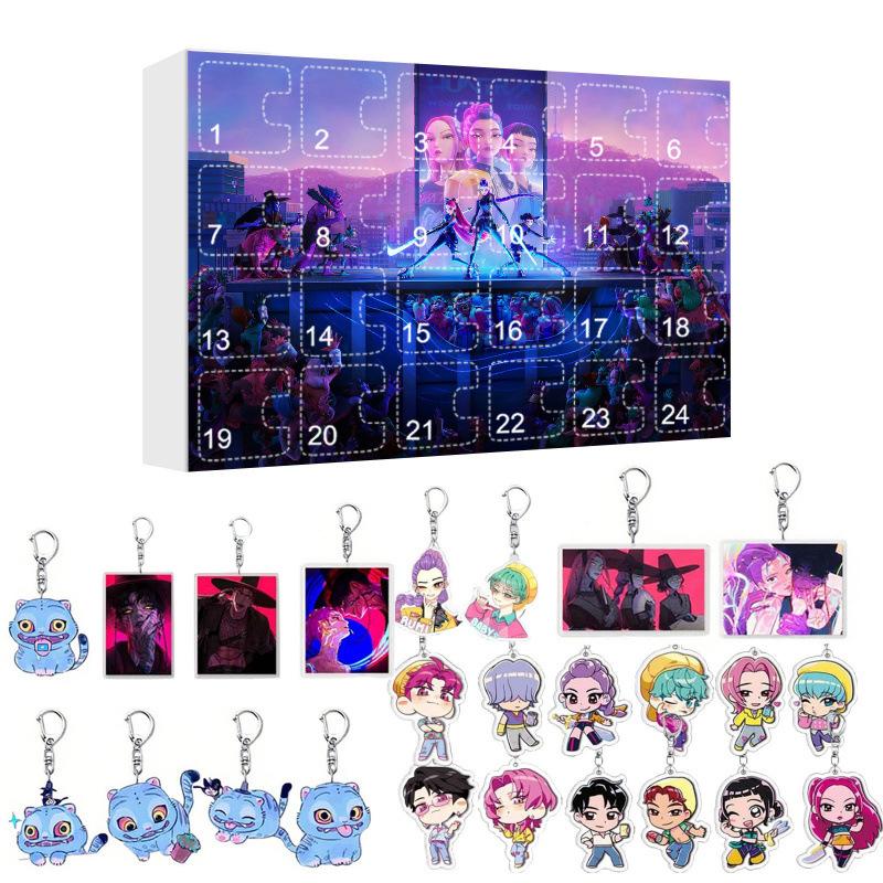 Kpop Vânătorii de Demoni Calendar de Advent K Pop Vânătorii de Demoni Rumi Mira Zoey Tigru Numărătoare Inversă de Crăciun Calendar de Advent Cadou 24 de Zile