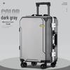 2025 Durable Large-Capacity Leather Travel Suitcase with Silent Wheels, Password Lock, USB Charging, UniSex