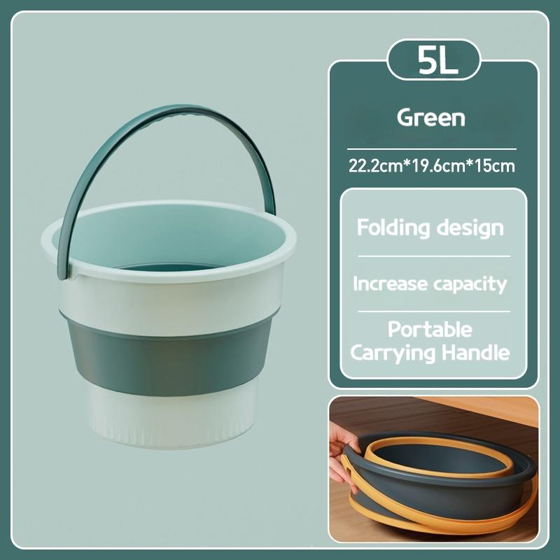5/10/17L Portable Folding Bucket Multifunctional Thickened Silicone Bucket for Car Washing and Fishing Camping Folding Bucket