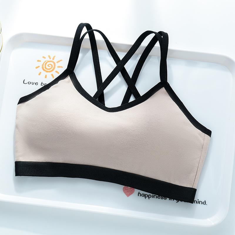 anti-light tube top women's fixed cup integrated type without steel ring, beautiful back, thin shoulder straps, chest-wrapped breathable underwear
