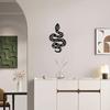 Metal Yoga Snake Wall Art, Lotus Bohemian Home Decor, Spiritual Gothic Witchcraft Sculpture 16 Inch