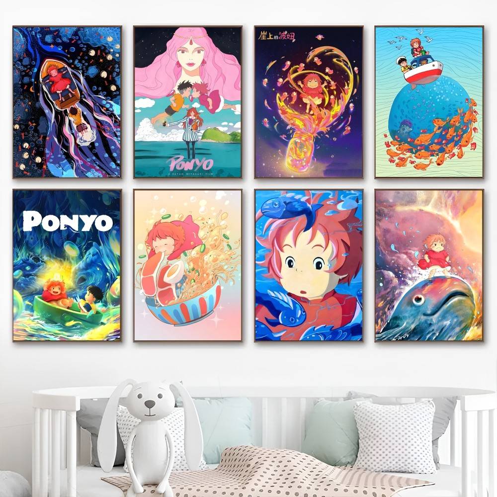 Anime P-ponyos Vintage Posters Sticky Retro Kraft Paper Sticker DIY Room Bar Cafe Kawaii Room Decor