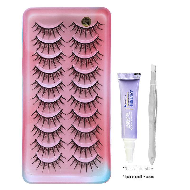 009: 10 Pairs Full-Length False Eyelashes - Natural Thick Barbie Style