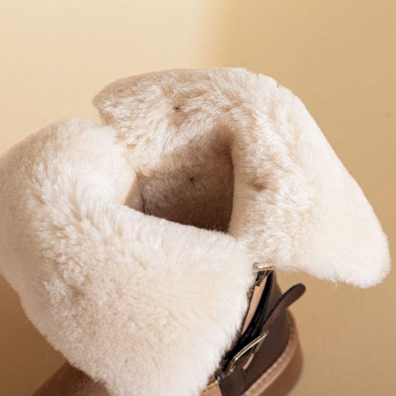 Leather real hair thick-soled snow boots women's winter new two wear long tube thickened velvet thermal cotton boots