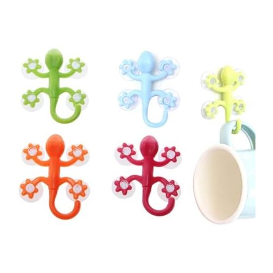 Suction Towel Hook - Gecko Decorative Wall Hanger - Suction Cup Hook, Gecko Hanger for Hanging Keys, Towels, Hats, Belts, Jewelry, Wallets, Leashes