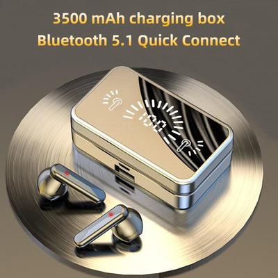 Auriculares Bluetooth 5,1, caja de carga de 3500mAh, auriculares inalámbricos estéreo 9D, Auriculares deportivos impermeables, auriculares estéreo HIFI IPX7