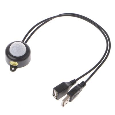 DC 5-24V PIR Infrared Motion Human Body Sensor Detector USB Interface 5.5 DC Plug Mini Corridor Closet Underbed LED Light Switch