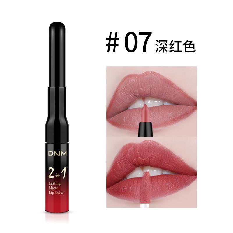 Rossetto a tazza antiaderente Rossetto colorato facile da applicare Lucidalabbra a doppia estremità Matita per labbra Smalto per labbra due in uno