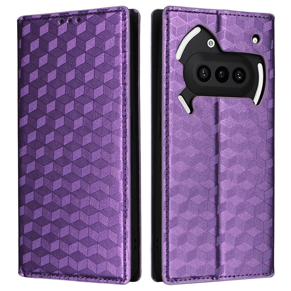 For Nothing Phone (3a) Case Wallet Rhombus Imprinted Leather Phone Cover