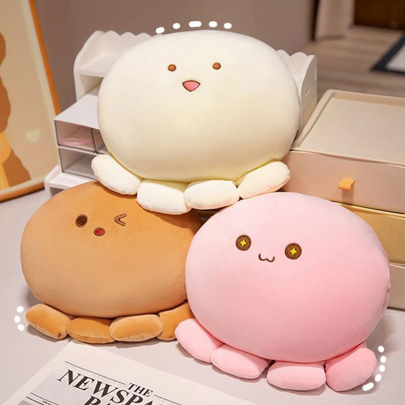 Cute octopus ball plush toy doll can insert hand pillow winter hand warmer cover children and girls pillow doll