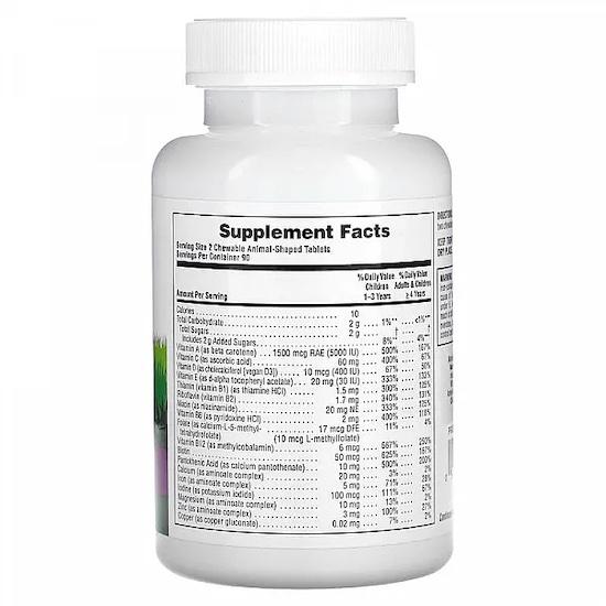 Nature's Plus- Source of Life, Children's Chewable Multi-Vitamin and Mineral Supplement, Grape, 180 Animal Shaped-Tablets