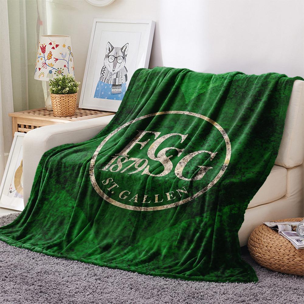 St. Gallen Voetbalclub Print Flanellen Deken, Hoge Kwaliteit Comfortabel voor Alle Seizoenen, Woondecoratie, Warmte en Comfort