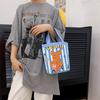 Cartoon Cute Animal Canvas Large-Capacity Handbag Women Bucket Totes Shopper Lunch Bags