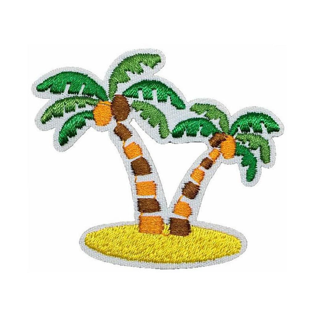Beach Theme Embroidered Iron On Patches Embroidery Applique Patches Iron On Clothing Repair Patches for Clothes Jackets