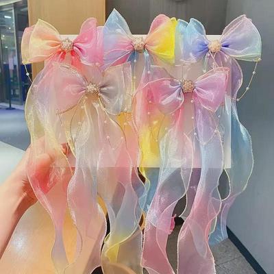 Cerchietto intrecciato ad arco arcobaleno e set di fermagli per capelli per bambine - Accessori per capelli primavera/estate