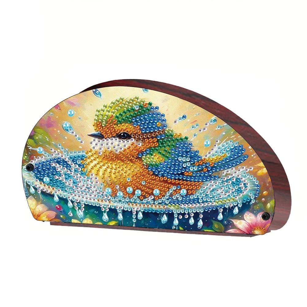 Wooden Flowers DIY Rhinestones Storage Holder Crystal Diamond Storage Shelf Diamond Painting Organizer Rack for Remote Control