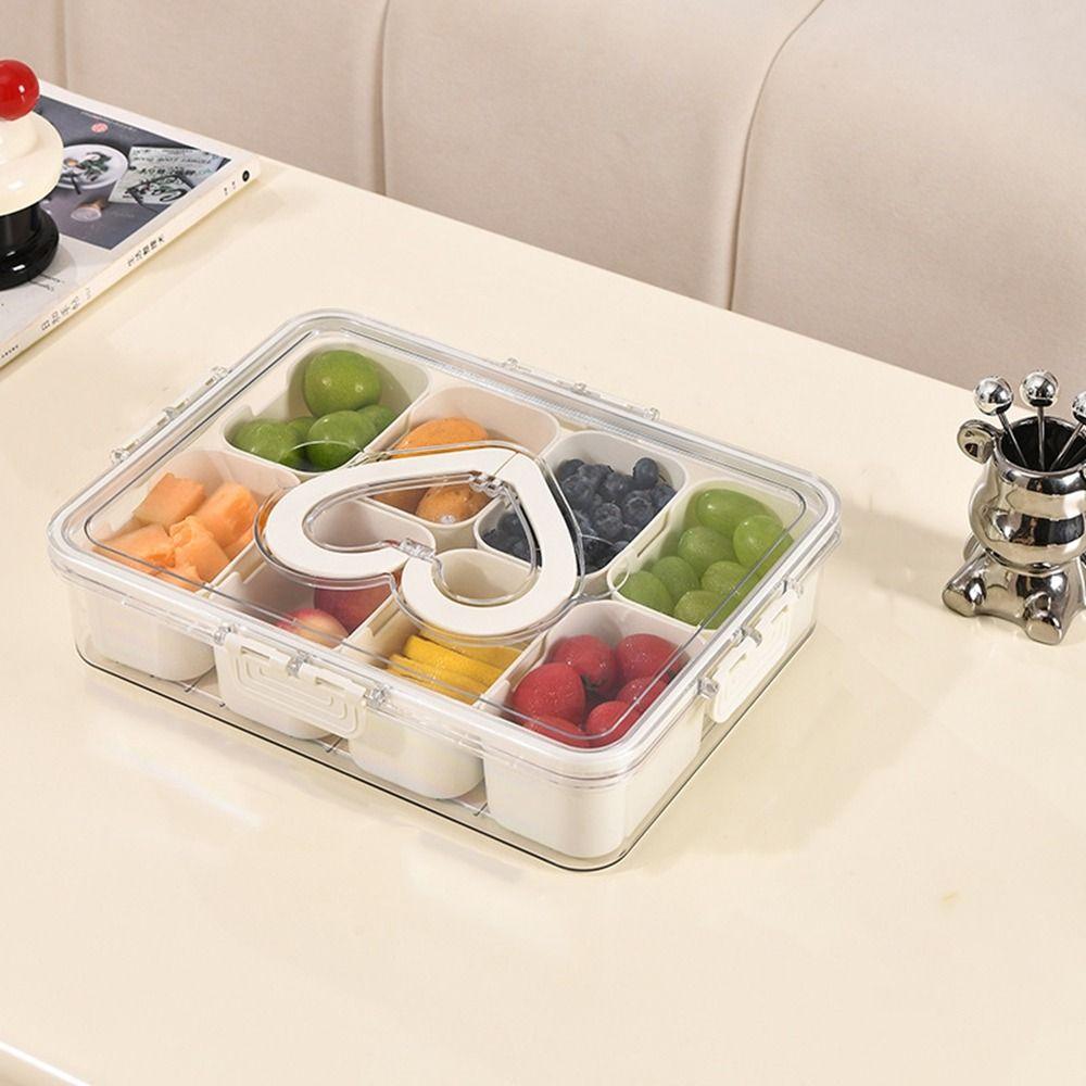 Large Capacity 4/8 Grids Food Divided Serving Tray Sealed Food Preservation Store Box for Home