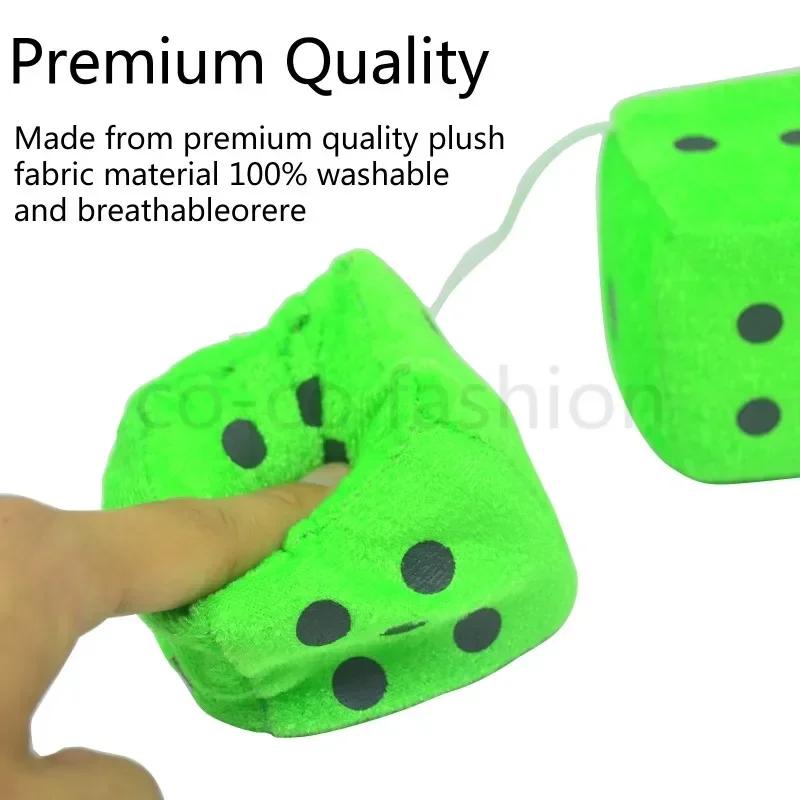 Fuzzy Dice Dots Rear View Mirror Hanger Decoration Car Styling Accessorie Fluffy Stuffed Decoration Amagi